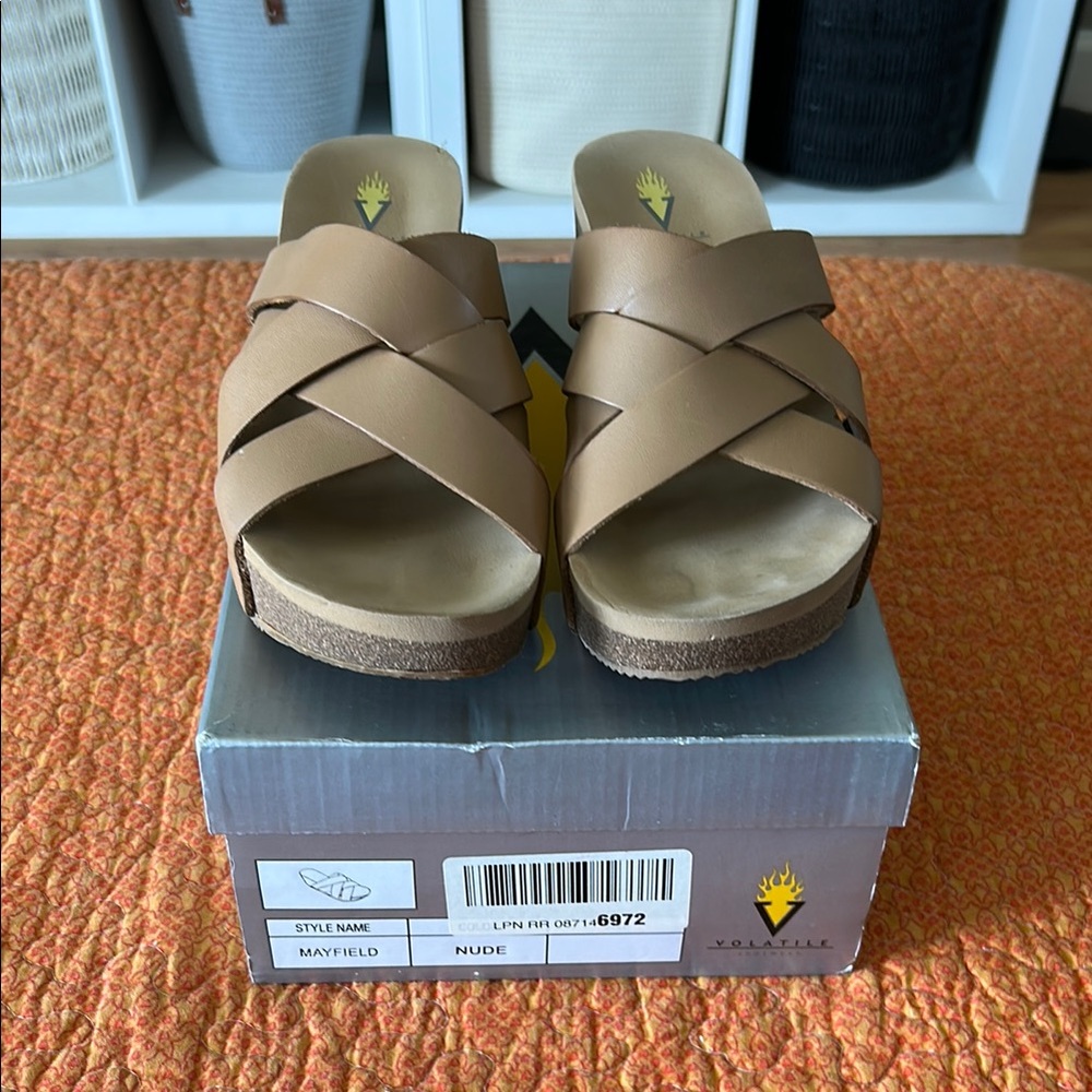 Volatile Women's Nude Crisscross Sandals